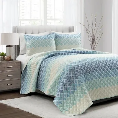 Blue Ombre Reversible King Quilt
