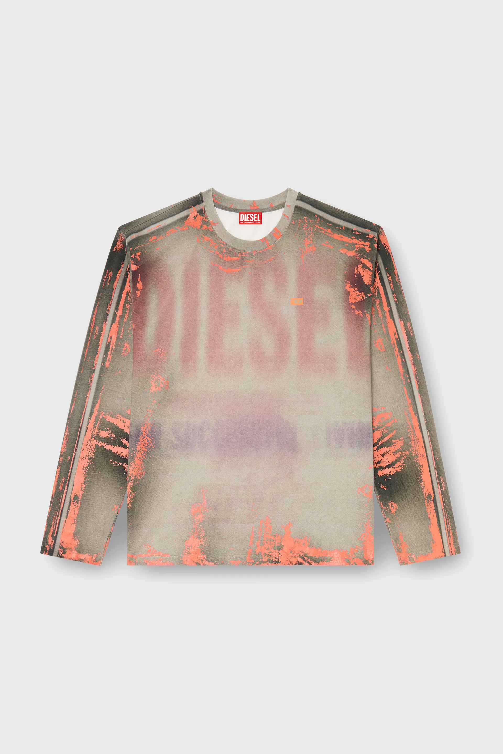 Long-sleeve T-shirt in cracked jersey