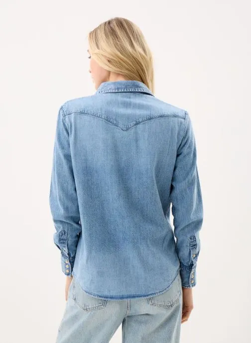 Lange mouw overhemden Regular Western Shirt dames blauw