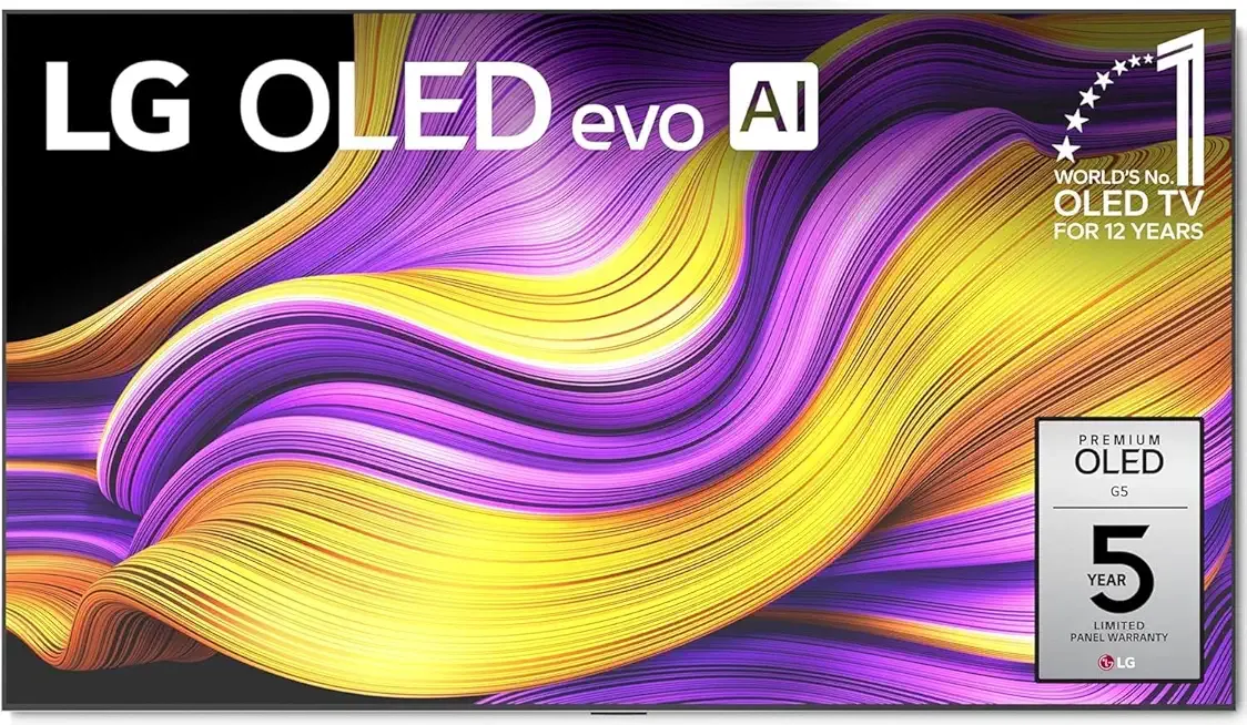 LG 83-Inch Class OLED evo AI 4K G5 Series Smart TV w/Dolby Atmos, Dolby Vision, HDR10, AI Super Upscaling 4K, (OLED83G5WUA, 2025) Includes Total 5YR Warranty (Parts and Labor in-Home Service)