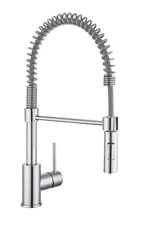 Rubinetto da cucina con doccetta a collo di cigno Tomas cromo lucido DELINIA