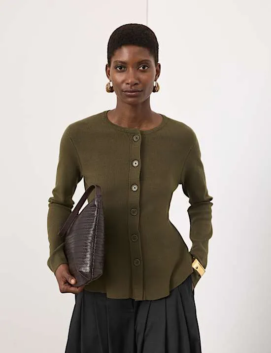 Strukturierter Cardigan mit Schößchen