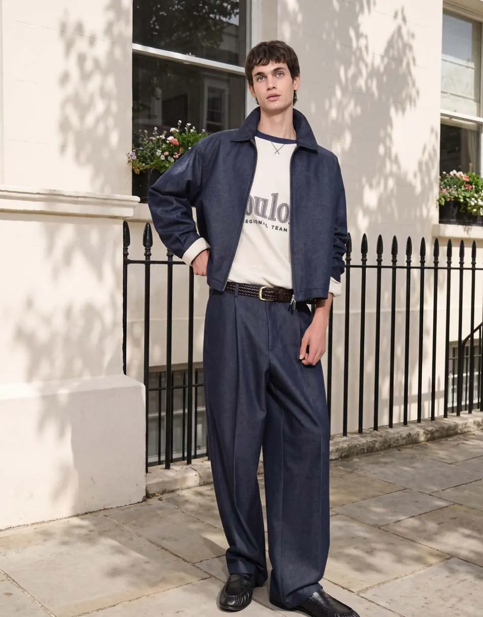 ASOS DESIGN heavyweight oversized long sleeve t-shirt with football graphic in grey crepe fabric
