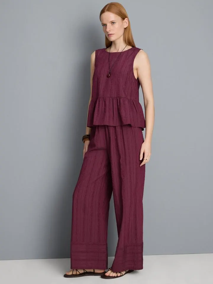 Pantaloni larghi strutturati a righe