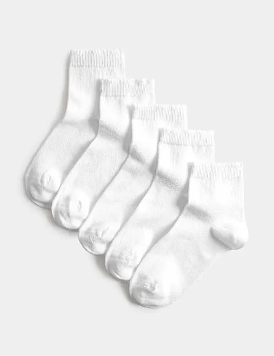 5 Pack Cotton Rich Socks (6 Small-7 Large)