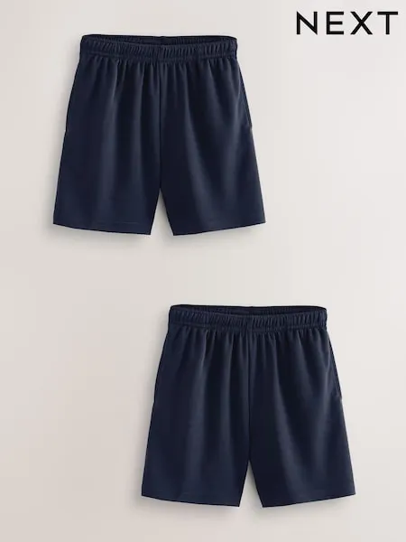 Black 2 Pack Sports Shorts (3-16yrs)