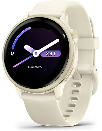 Garmin vívoactive® 6, Health and Fitness GPS Smartwatch, AMOLED Display, Up to 11 Days of Battery, Lunar Gold with Bone Band