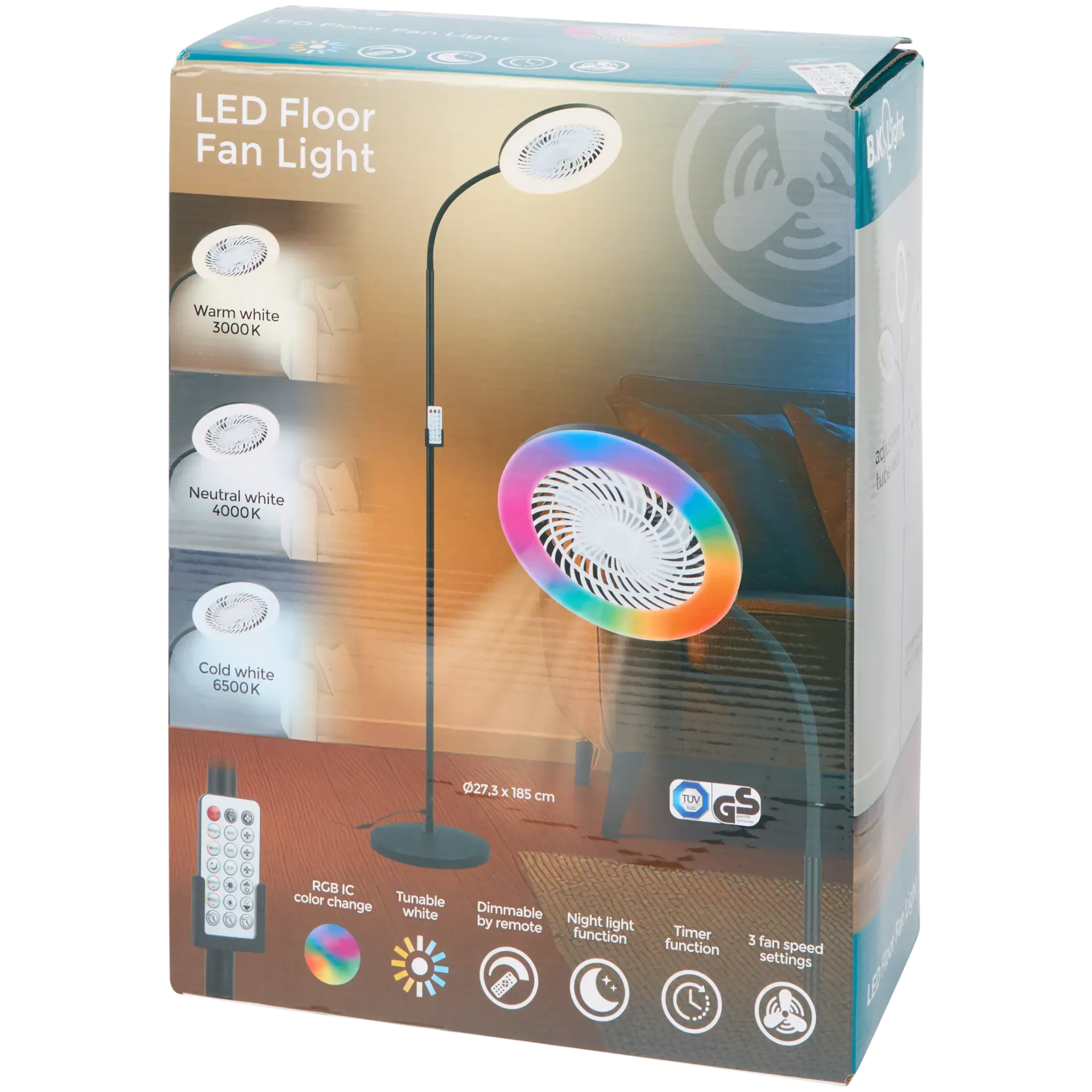 Lampada da terra con ventilatore BK