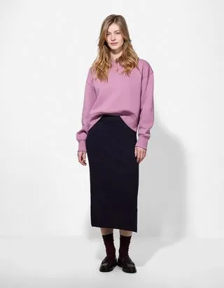 Gonna a maglia - Lunghezza al polpaccio - Blu scuro