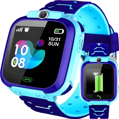 Smartwatch Kinder Smart Watch Armbanduhr mit Tracker für Kinder Mädchen Jungen Ab 3 Jahre Touchscreen Sport Fitness Armband Geschenk Call Android iOS Blau Retoo