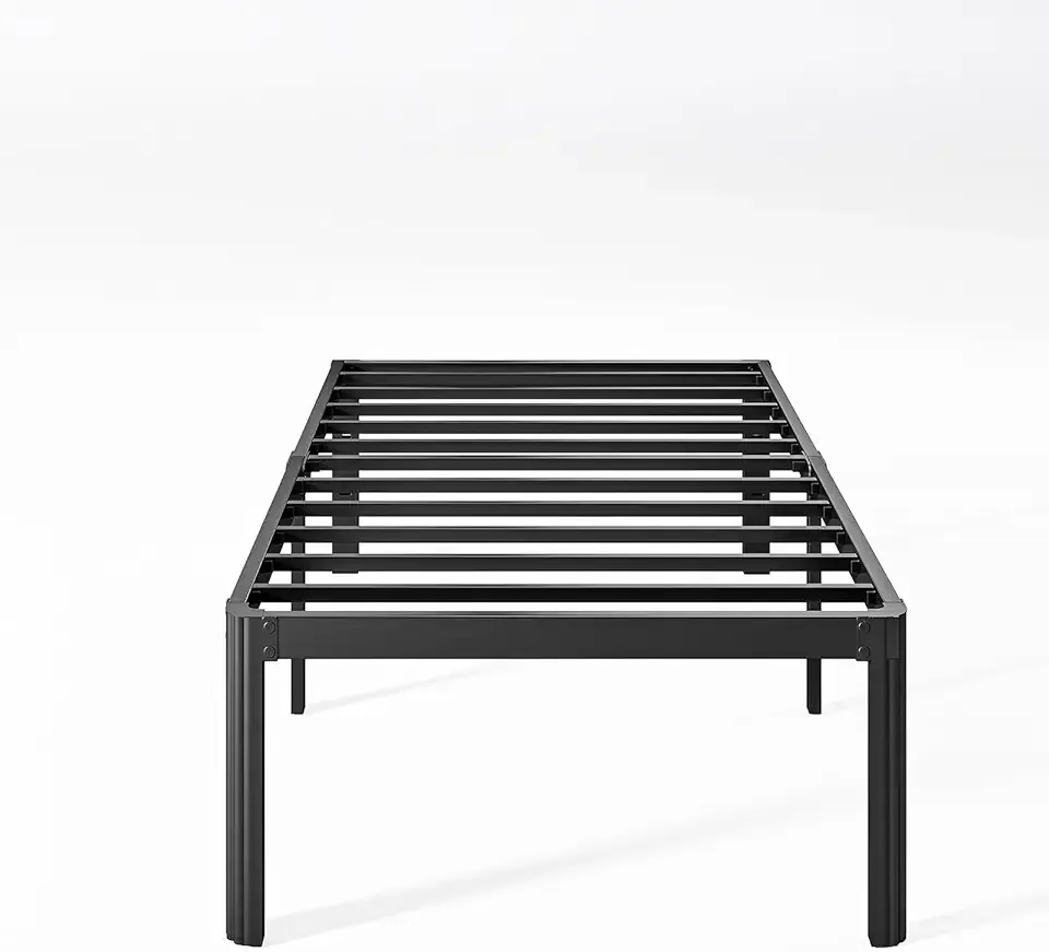 18 Inch High Platform Twin XL Bed Frames No Box Spring Needed, Metal Twin XL Bed Frame, Noise Free, Easy Assembly, Heavy Duty, Black