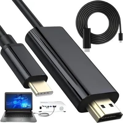 USB-C auf HDMI 4K Kabel USB Type C 3.1 Kompatibel Laptops Smartphones TV Thunderbolt 205cm Unterstützt 4K@30Hz HDTV 2.0 USBC Adapter Konverter Retoo