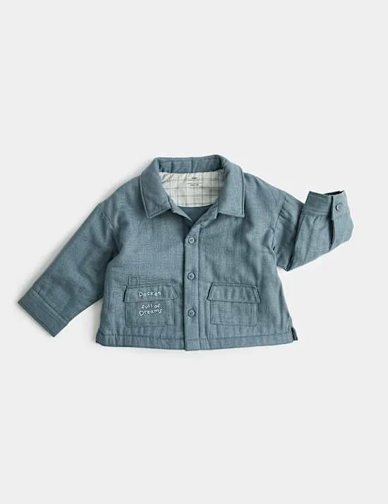 Leichte Jacke aus Baumwollleinenmischgewebe (0–3 Jahre)