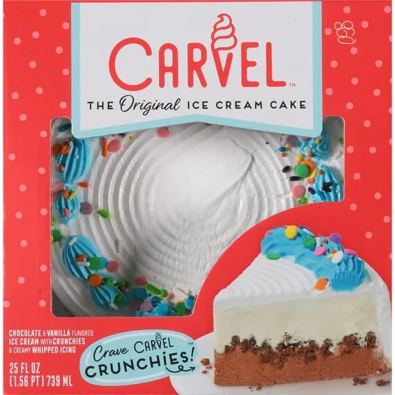 Carvel Mini Ice Cream Cake, Chocolate & Vanilla with Crunchies, 25 fl oz (Frozen Cakes)