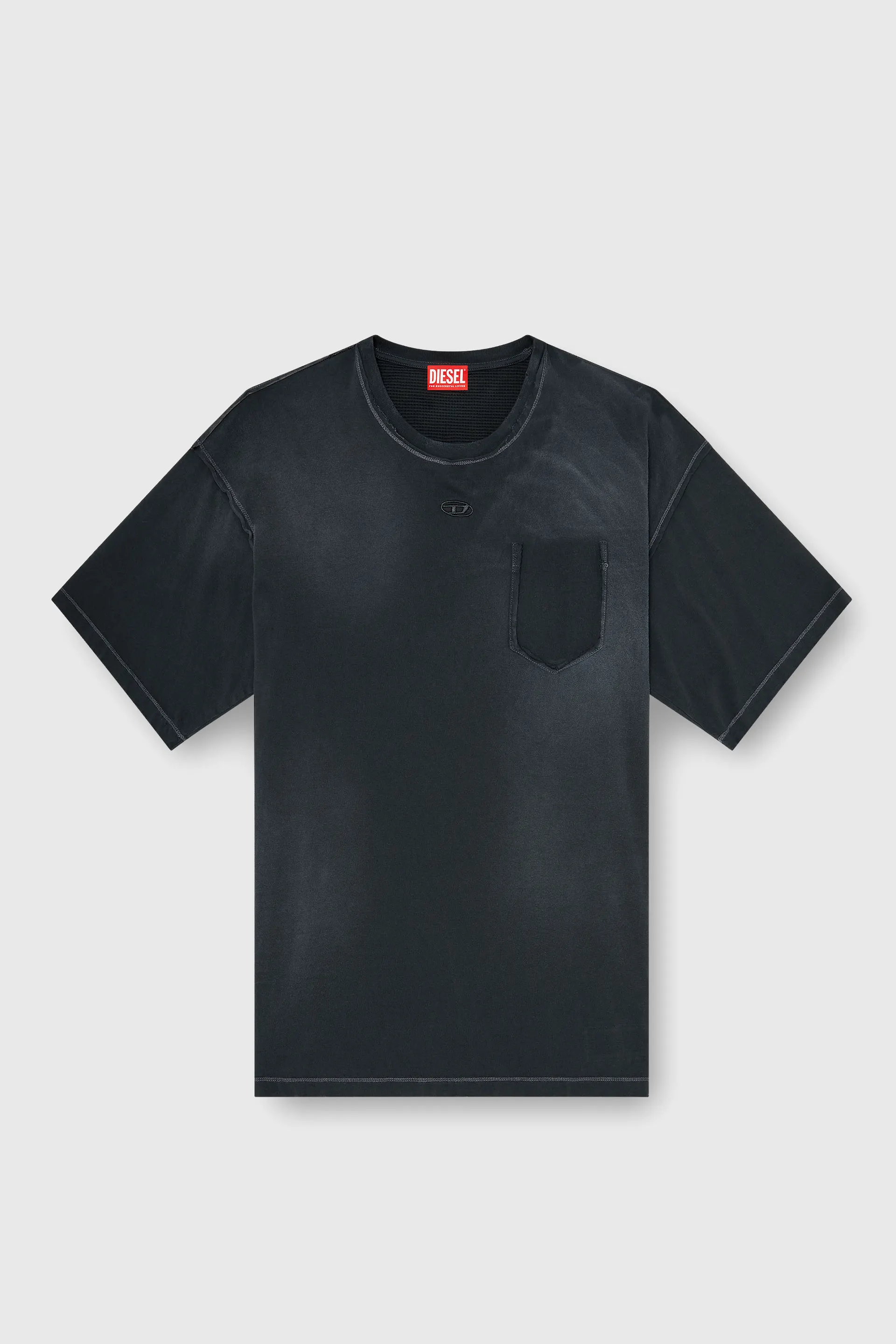 Faded T-shirt with ripped pocket detail