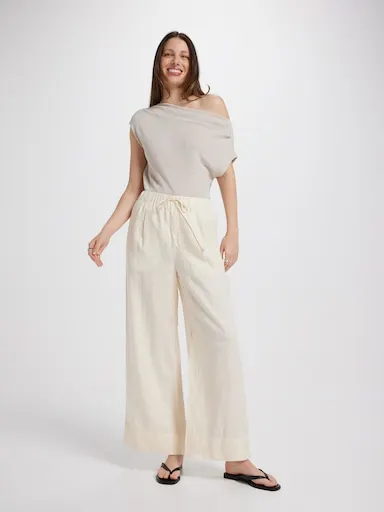 Just Jeans Linen High Rise Wide Leg Ankle