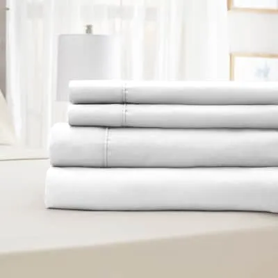 King 85 -Thread Count Microfiber Grey Bed Sheet Set