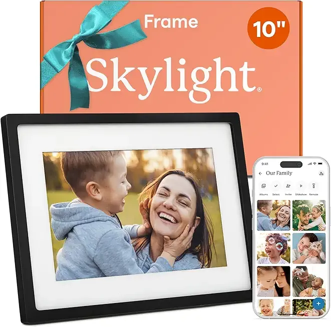 Skylight Frame – WiFi Digital Picture Frame Customer Support, Touch Screen Digital Photo Frame with Easy Setup, Photo Gifts for Parents and Grandparents - 10 Inch Black