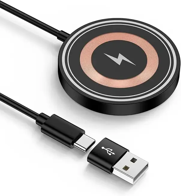 Magsafe Charger Samsung Magnetic Wireless Charger 15W Fast Charging Pad for Android Samsung S25Ultra/S25/S24 FE/S23/S22, USB-C/A MagSafe Charging Pad Compatible with iPhone 17/16/15/14/13/12/AirPods