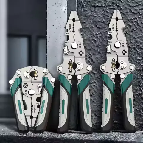 Foldable wire stripper pulley design multi-function electrician wire splitter wire winding pliers crimping pliers hand tool