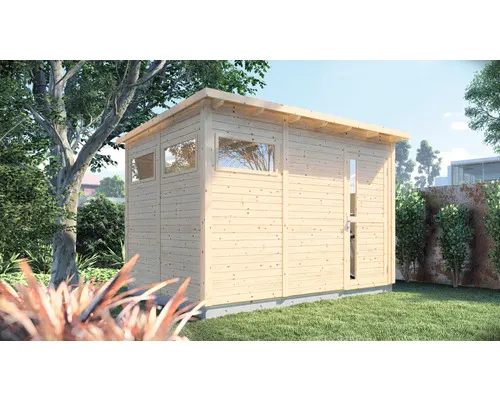 Dřevěný zahradní domek Bertilo Pentus 3 přírodní 337 x 234 cm