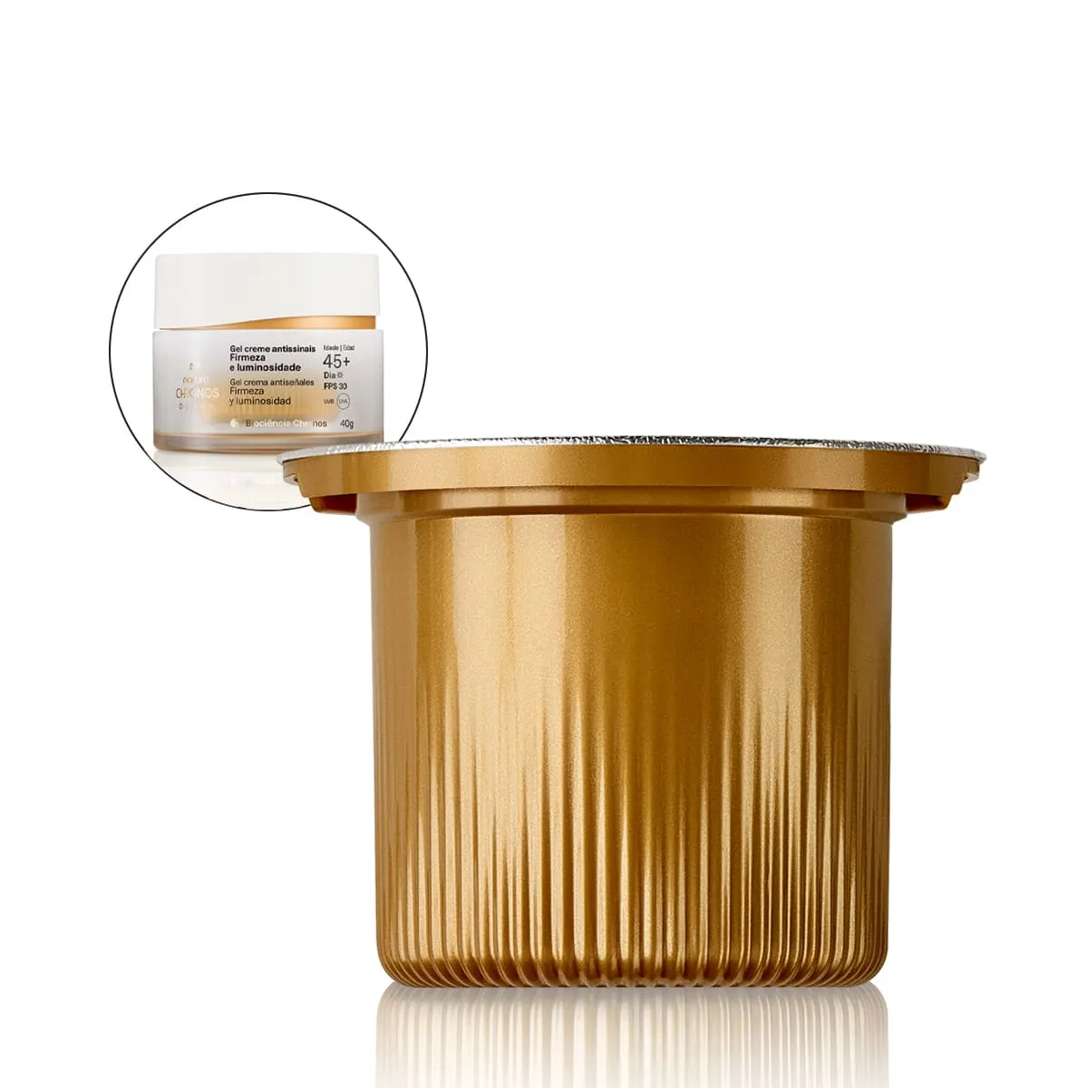 Refil Gel Creme Antissinais Firmeza e Luminosidade 45+ Dia Chronos Derma