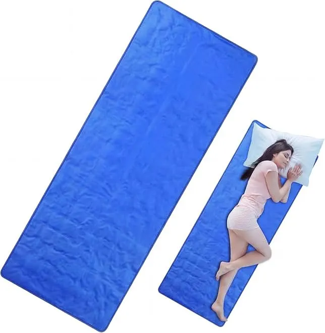 Drydiet Cooling Pad Mat for Bed Cooling Mattress Pad Gel for Sleep, Summer Hot Flashes, Adult, Pets, No Water or Electricity Required(Plain,60 x 20 Inch,Blue)