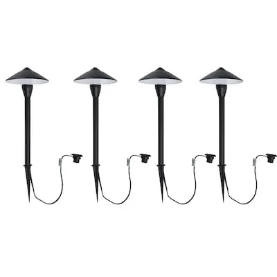 6 -Pack 10 -Lumens Matte Black Solar LED Outdoor Path Light Kit ( 3000-K )