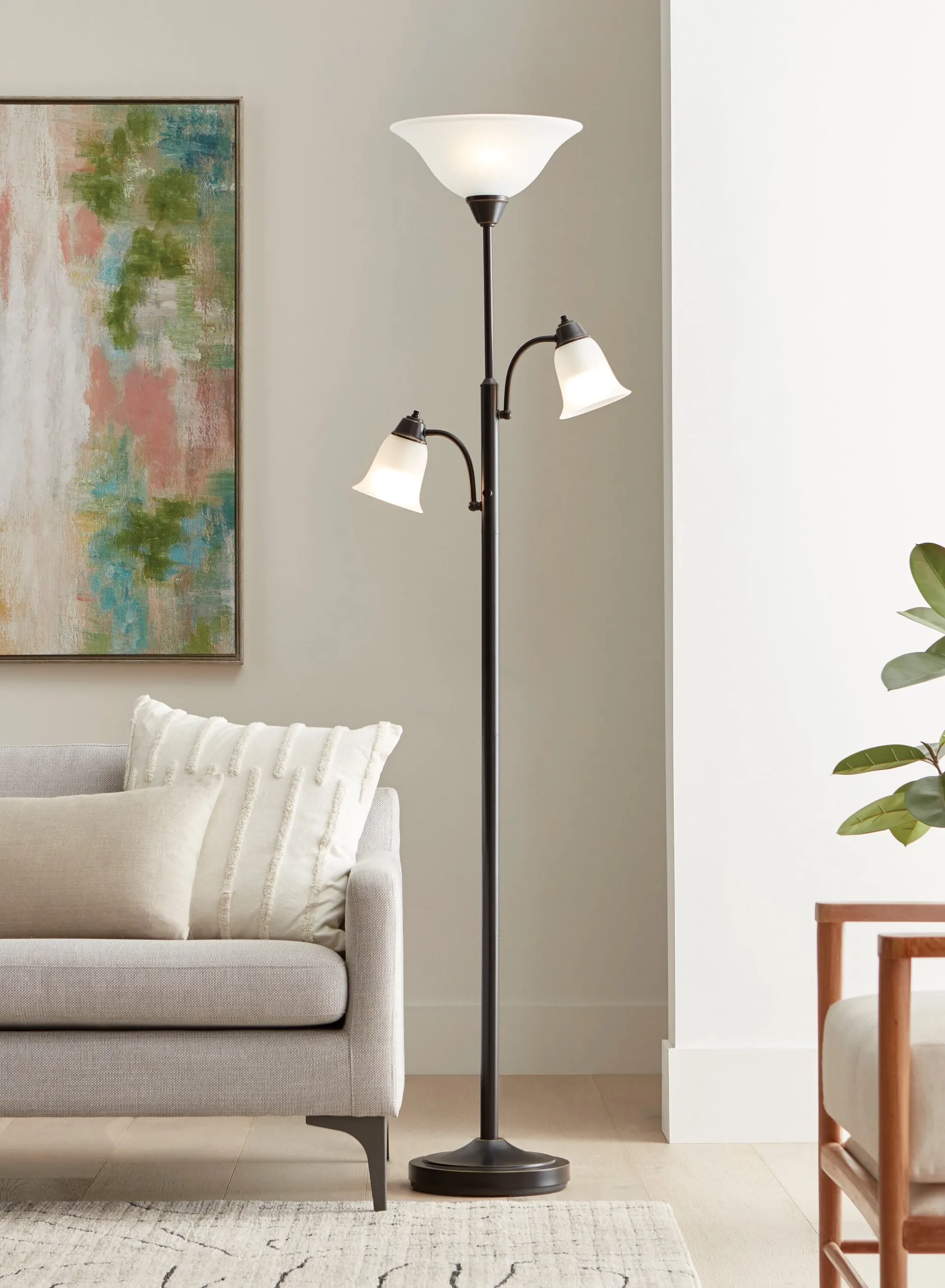 72.5-in Oil Rubbed Bronze Multi-head Floor Lamp