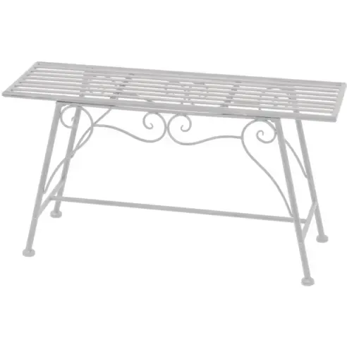 Gartenbank LORIN - weiß - Stahl - 83 cm
