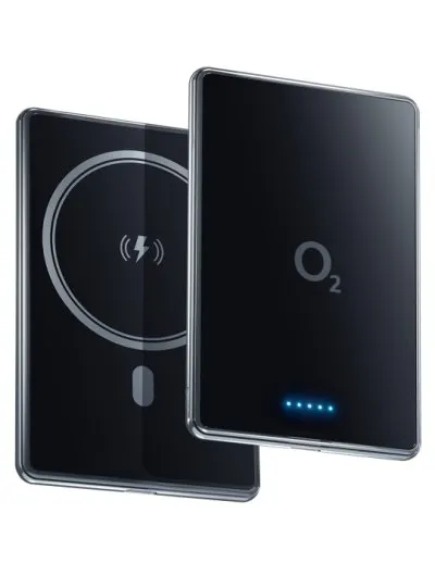 O2 MagSafe powerbanka 5 000 mAh ultratenká, černá