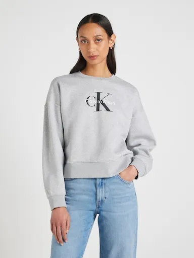 Calvin Klein Monologo Relaxed Sweat In Grey Heather