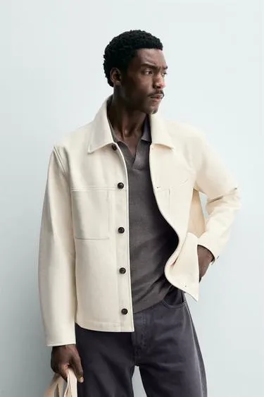 REGULAR FIT FAUX SUEDE OVERSHIRT