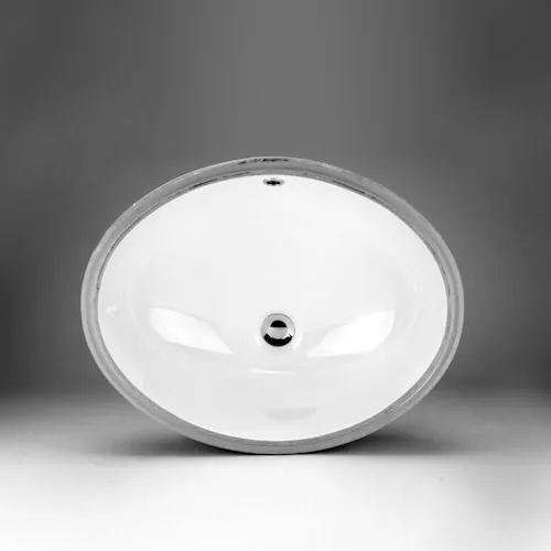 Acritec 21 7/8 x 17 3/8 Ceramic Oval Undermount Bathroom Sink Basin