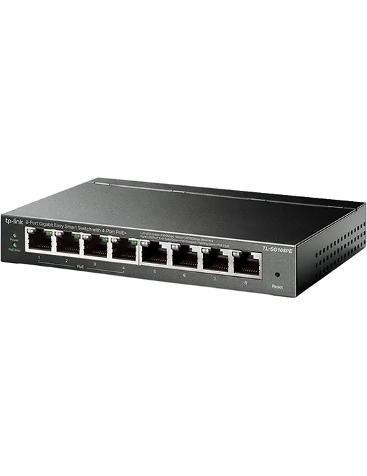 Switch TL-SG108PE 8xLAN (4x s PoE), černá