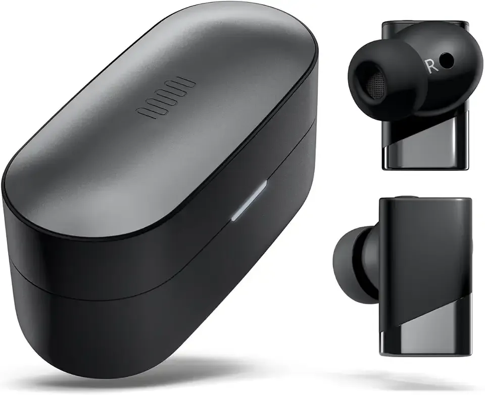 Status Pro X Wireless Earbuds, Triple Speaker Driver, Hi-Res Audio with LDAC, 52dB ANC, 6 Beamforming Mics with VoiceLoom AI for Clearest Calls (Black Alloy)