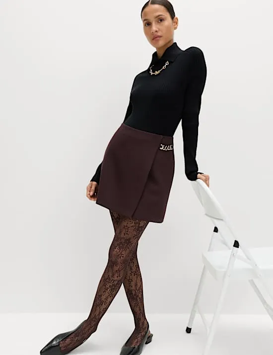 A-Linien-Minirock mit Kette