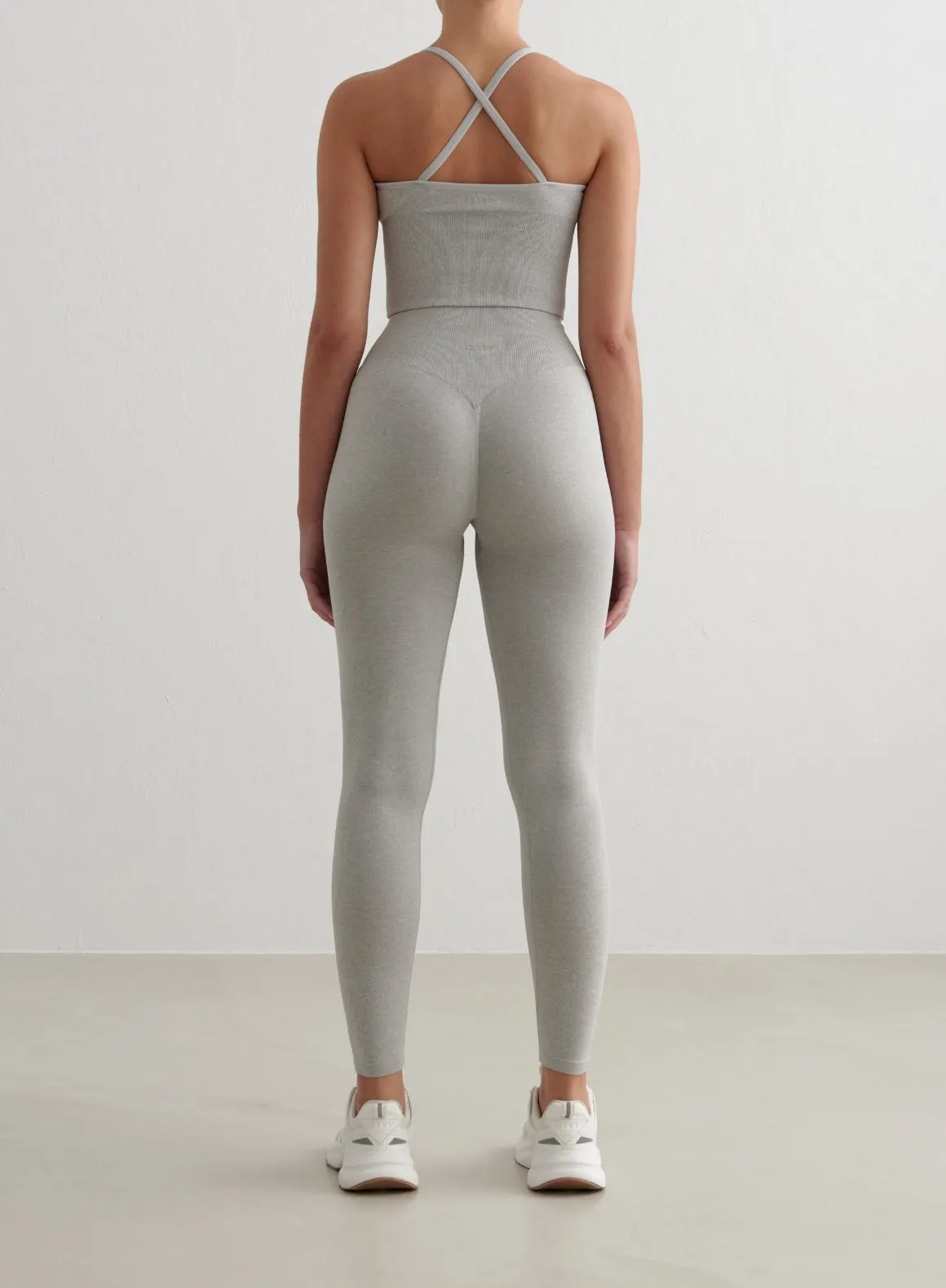 Grey Melange Shape Seamless Tights