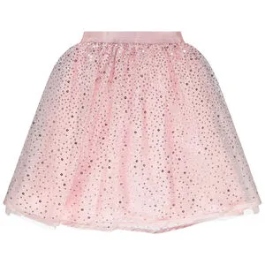 Jupe courte uni rose en tulle à sequins brillants pour fille