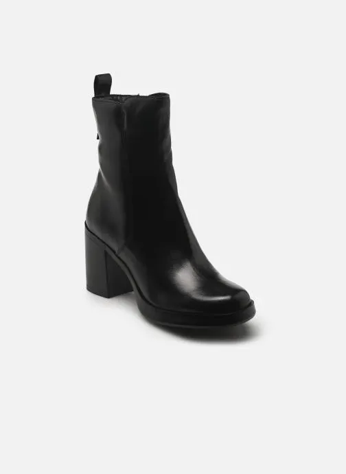 Lage enkellaarsjes P96212 dames zwart