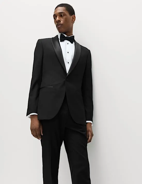 Slim Fit Shawl Collar Stretch Tuxedo Jacket