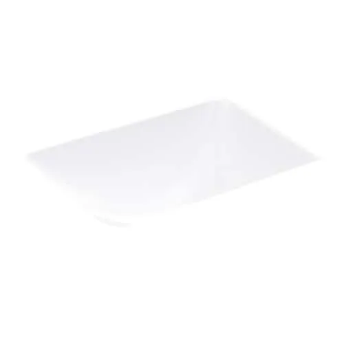 Under-Mount Bathroom Sink With Overflow And Clamp Assembly In White