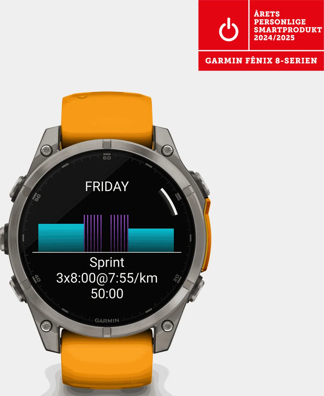 fenix 8 – 47 mm, AMOLED, Sapphire, Titanium, smartklokke - Grå