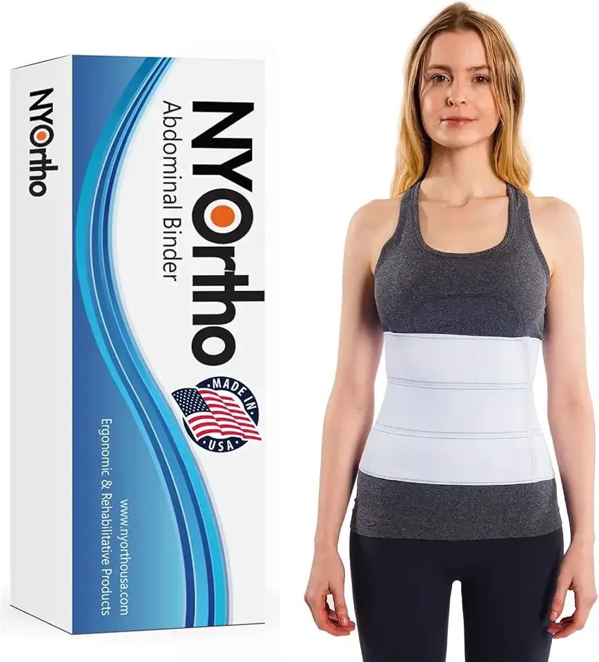 NYOrtho Post Surgery Abdominal Binder (Fits 45¨ - 60¨) - 9" Height, 3 Panel Waist Support Belt for Men & Women - Postpartum Belly Band - Tummy Tuck Compression Garment - MADE IN USA