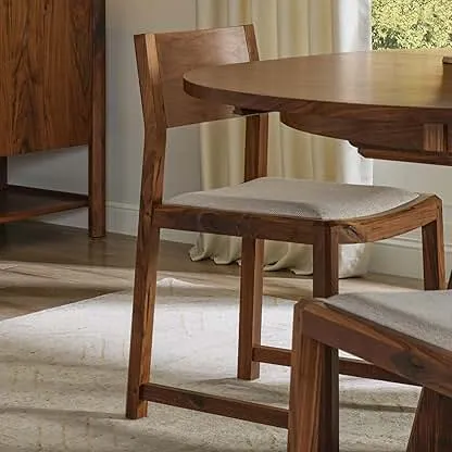 Stickley Saranac Side Chair, Dining Chair, Solid Rustic Walnut, Sustainable Construction, Clothing-Safe, Curved Back and Seat, Stain-Resistant Fabric, 19.5in W x 20in D x 32.5in H, Made in USA Stickley Saranac Side Chair, Dining Chair,…
