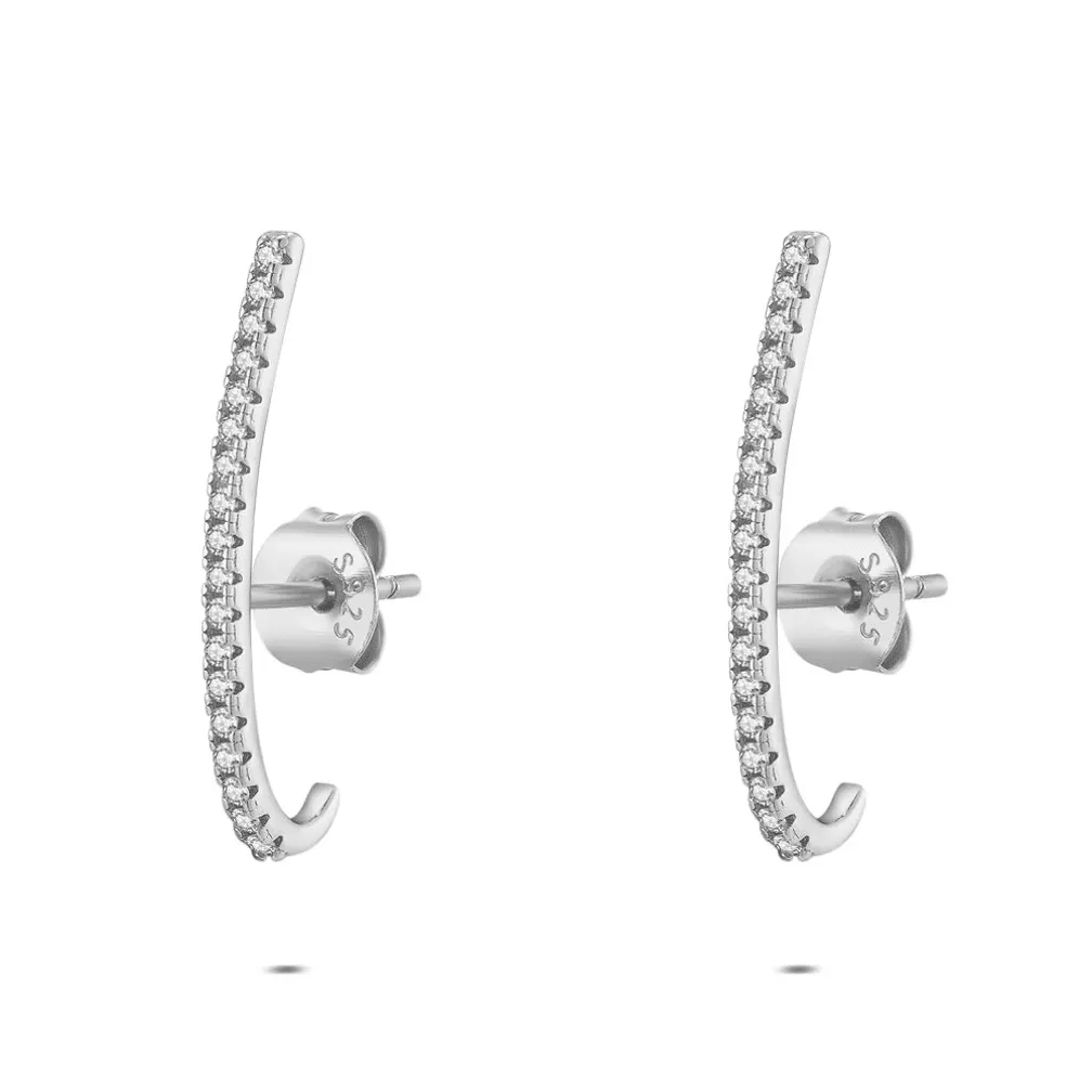 oorbellen in zilver met zirkonia