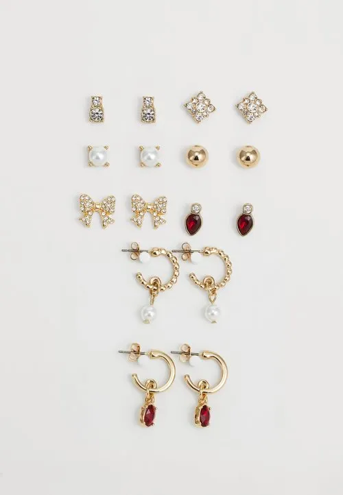 8 PACK - Øredobber - shiny gold-coloured