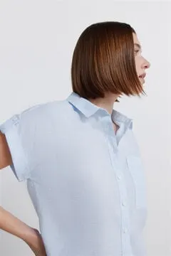 Camisa manga corta lino