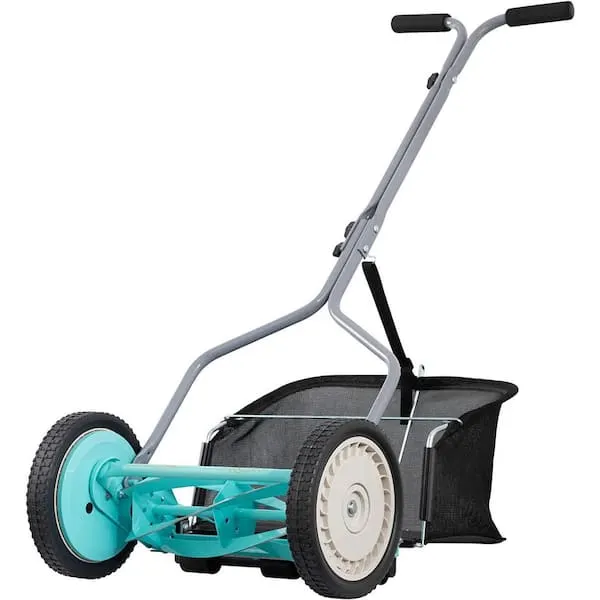 American Lawn Mower Company 14 in. Manual Walk Behind Push Reel Lawn Mower Grass Catcher Included