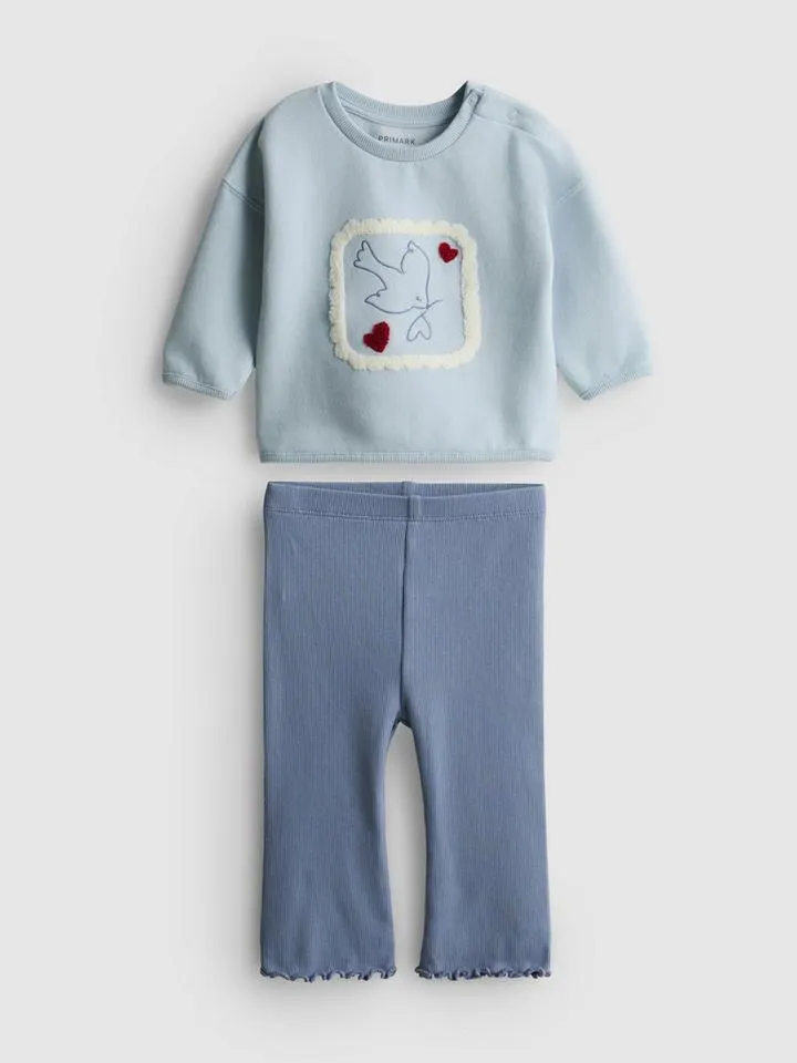 0–18 mois | Sweat-shirt et legging en coton nouveau-né